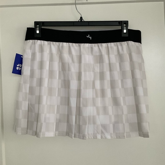 JoyLab Pleated Skirt Skort Sz XL White Checkered Shorts w Pockets NEW w TAGS - Picture 4 of 8